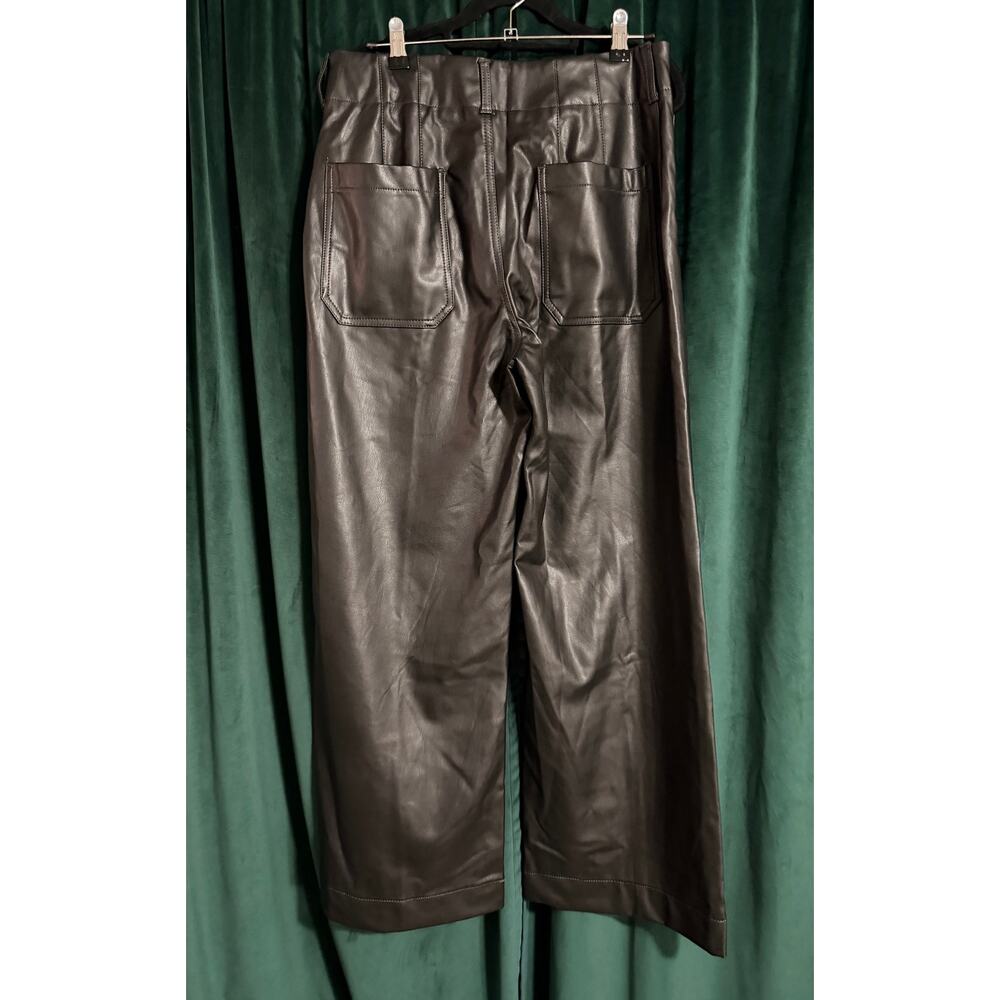 Maeve The Colette Faux Leather Full-Length Wide-Leg Pants Size 30 - Picture 4 of 7